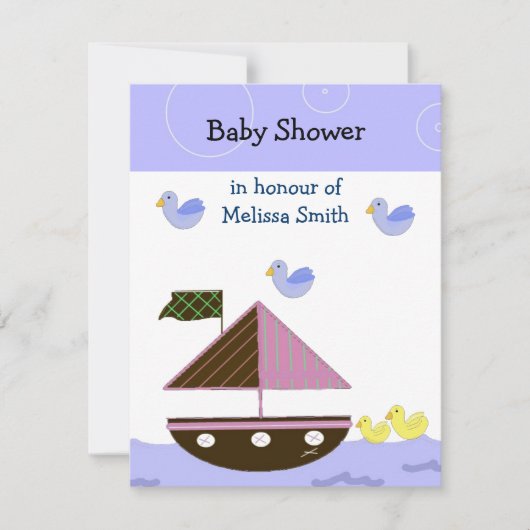 Nautical Baby shower Invitation Kaart (Voorkant)