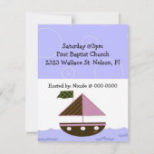 Nautical Baby shower Invitation Kaart (Achterkant)