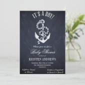 Nautical Baby shower Invitation Kaart (Staand voorkant)