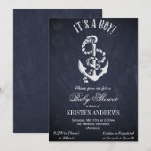 Nautical Baby shower Invitation Kaart (Voorkant / Achterkant)