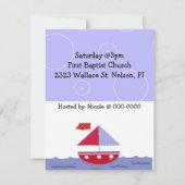 Nautical Baby shower Invitation Kaart (Achterkant)