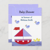 Nautical Baby shower Invitation Kaart (Voorkant / Achterkant)