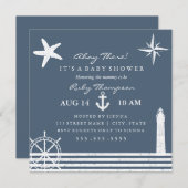 Nautical Baby shower Invitation Kaart (Voorkant / Achterkant)
