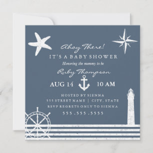 Nautical Baby shower Invitation Kaart