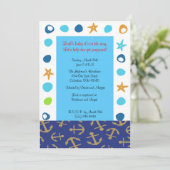 Nautical Baby shower Invitation Kaart (Staand voorkant)