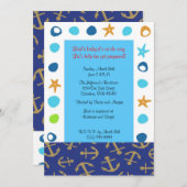 Nautical Baby shower Invitation Kaart (Voorkant / Achterkant)