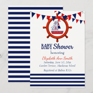 Nautical Baby shower Invitation Kaart