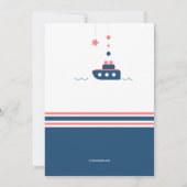 Nautical Baby shower Invitation Kaart (Achterkant)