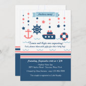 Nautical Baby shower Invitation Kaart (Voorkant / Achterkant)