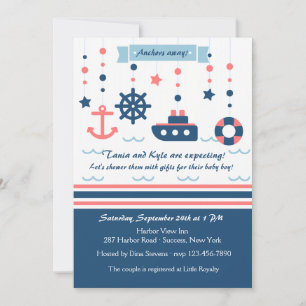 Nautical Baby shower Invitation Kaart