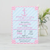 Nautical Baby shower Invitation Kaart (Staand voorkant)