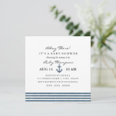 Nautical Baby shower Invitation Kaart (Staand voorkant)