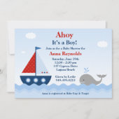 Nautical Baby shower Invitation Kaart (Voorkant)