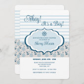 Nautical Baby shower Invitation Kaart (Voorkant / Achterkant)