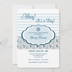 Nautical Baby shower Invitation Kaart