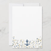 Nautical Baby shower Invitation- Navy and Gold Kaart (Achterkant)