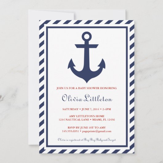 Nautical Baby Shower Invitations - Ahoy Het is een Kaart (Voorkant)