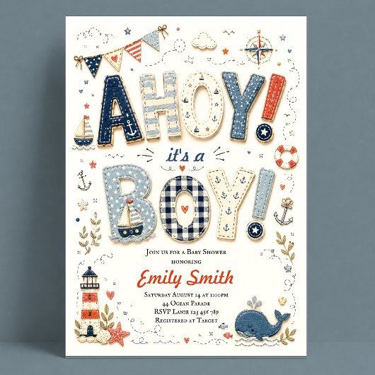Nautical Baby Shower Jongen Kaart