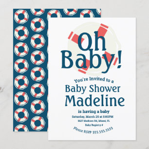 Nautical Baby Shower Oh Baby Oceaan Uitnodiging