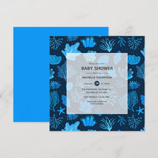 Nautical Baby Shower Onder de Zee Kaart (Voorkant / Achterkant)