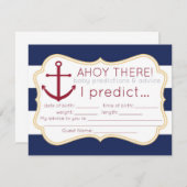 Nautical Baby shower Predications & Advice Kaart (Voorkant / Achterkant)