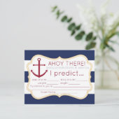 Nautical Baby shower Predications & Advice Kaart (Staand voorkant)