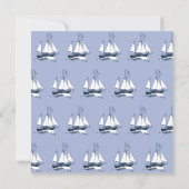 Nautical Baby shower Square Invitation Navy Ship Kaart (Achterkant)