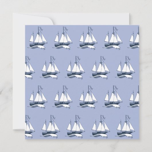 Nautical Baby shower Square Invitation Navy Ship Kaart (Achterkant)