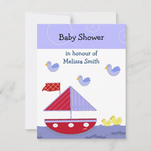 Nautical Baby Shower Uitnodiging (Voorkant)