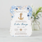 Nautical baby shower uitnodiging (Staand voorkant)