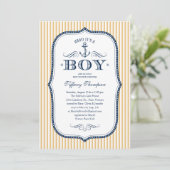 Nautical Baby Shower-uitnodigingen Kaart (Staand voorkant)