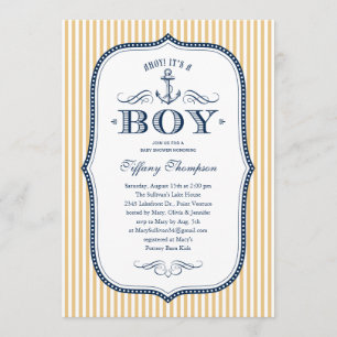Nautical Baby Shower-uitnodigingen Kaart