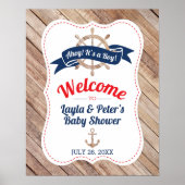 Nautical Baby shower Welcome Poster (Voorkant)