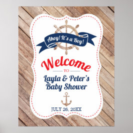 Nautical Baby shower Welcome Poster