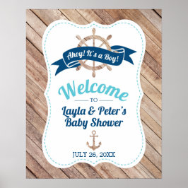 Nautical Baby shower Welcome Poster