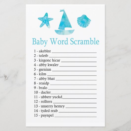 Nautical Baby word scramble game (Voorkant)
