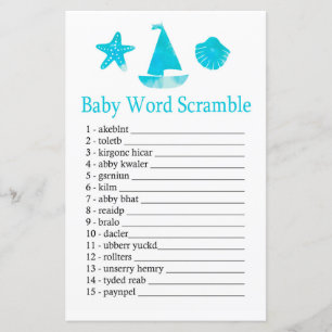 Nautical Baby word scramble game