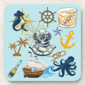  Nautical Bachelor Party Bier Onderzetter (Voorkant)