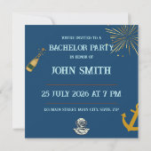 Nautical Bachelor Party Kaart (Achterkant)