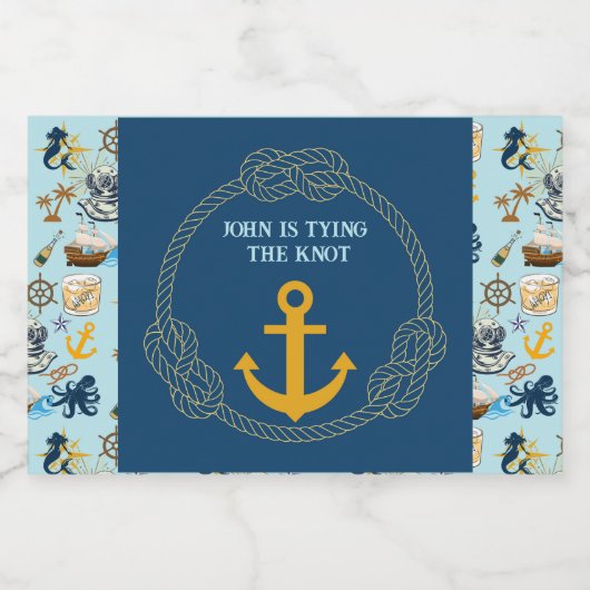 Nautical Bachelor Party Likeurfles Etiket (Enkel label)