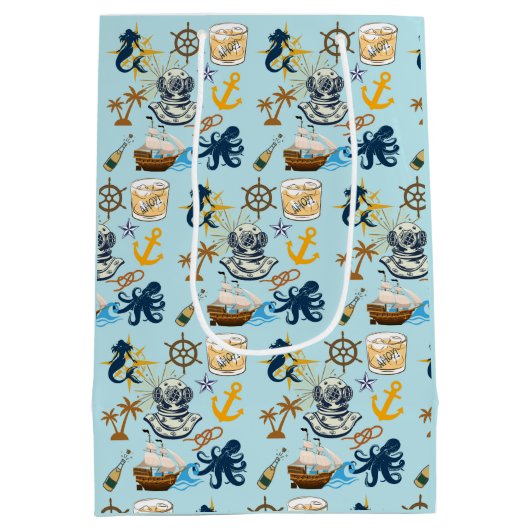  Nautical Bachelor Party Medium Cadeauzakje (Achterkant)