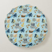 Nautical Bachelor Party Rond Kussen (Achterkant)