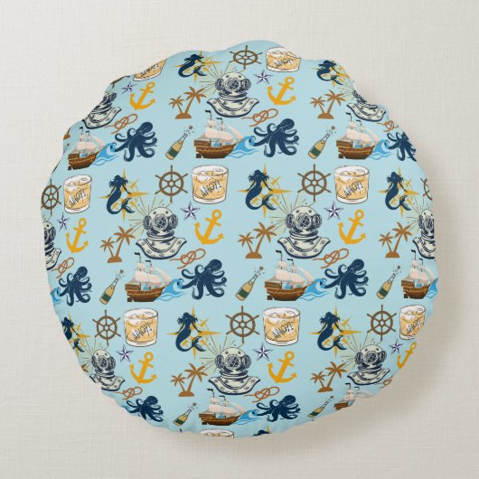  Nautical Bachelor Party Rond Kussen (Achterkant)