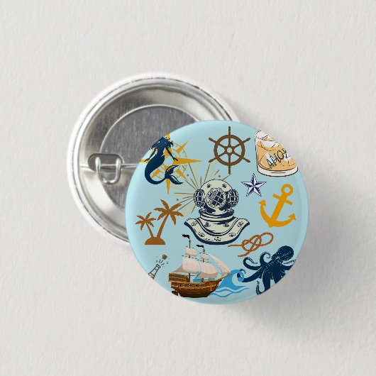  Nautical Bachelor Party Ronde Button 3,2 Cm (Voorkant /achterkant)