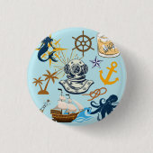  Nautical Bachelor Party Ronde Button 3,2 Cm (Voorkant)