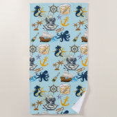 Nautical Bachelor Party Strandlaken (Voorkant)