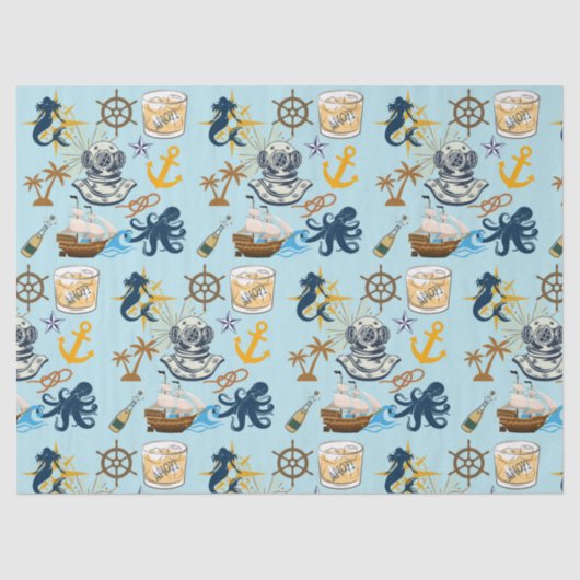  Nautical Bachelor Party Tissuepapier (Voorkant)