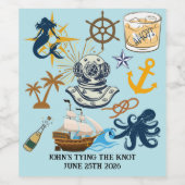  Nautical Bachelor Party Wijn Etiket (Enkel label)