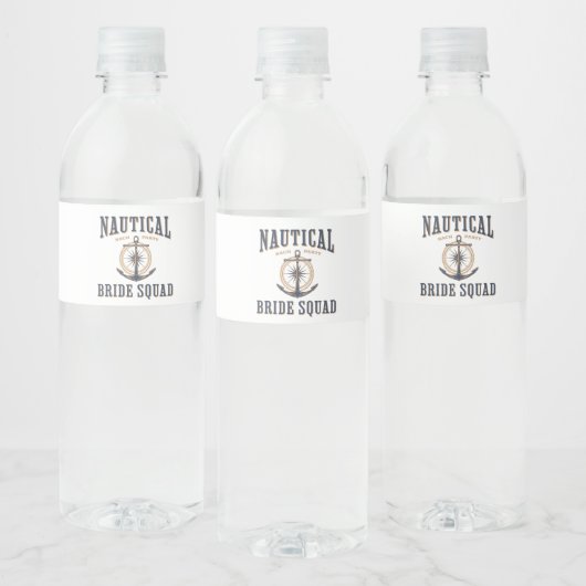 nautical bachelorette party bride squad waterfles etiket (Flessen)