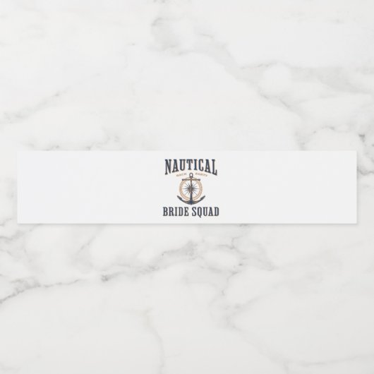 nautical bachelorette party bride squad waterfles etiket (Enkel label)